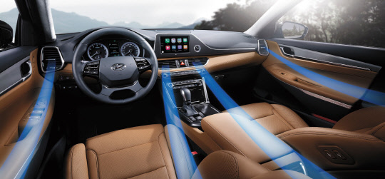 현대자동차 그랜저IG의 공조 시스템. 현대자동차 제공